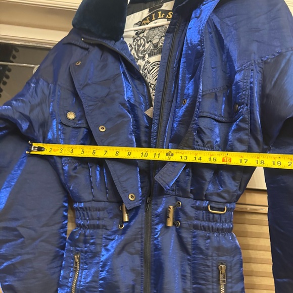 Nils Ski Suit One piece Snowsuit Snow Bib Apres Royal Blue Womens 8 Vtg 80s 90s - Picture 7 of 15